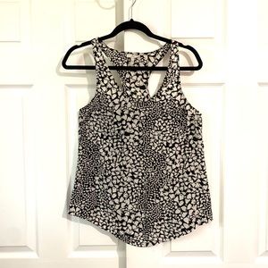 Joie women’s racerback silk top blouse bow print S